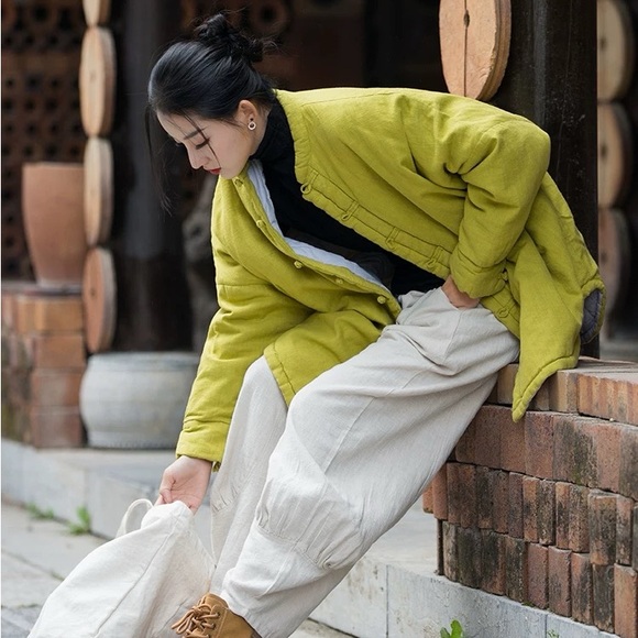 Women's Lime Green Quilted Jacket - Picture 4 of 7